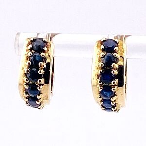 Ross Simmons Sapphire Gold over Sterling Silver Hoop Earrings Vermeil Hoops